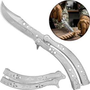 Cuchillo Navaja Mariposa Acero Lion Tools inoxidable 420 con seguro anti cierre y filo durable 9572