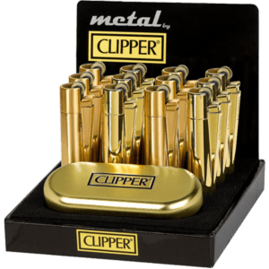 Encendedor Clipper Metal Gold recargable premium con estuche elegante