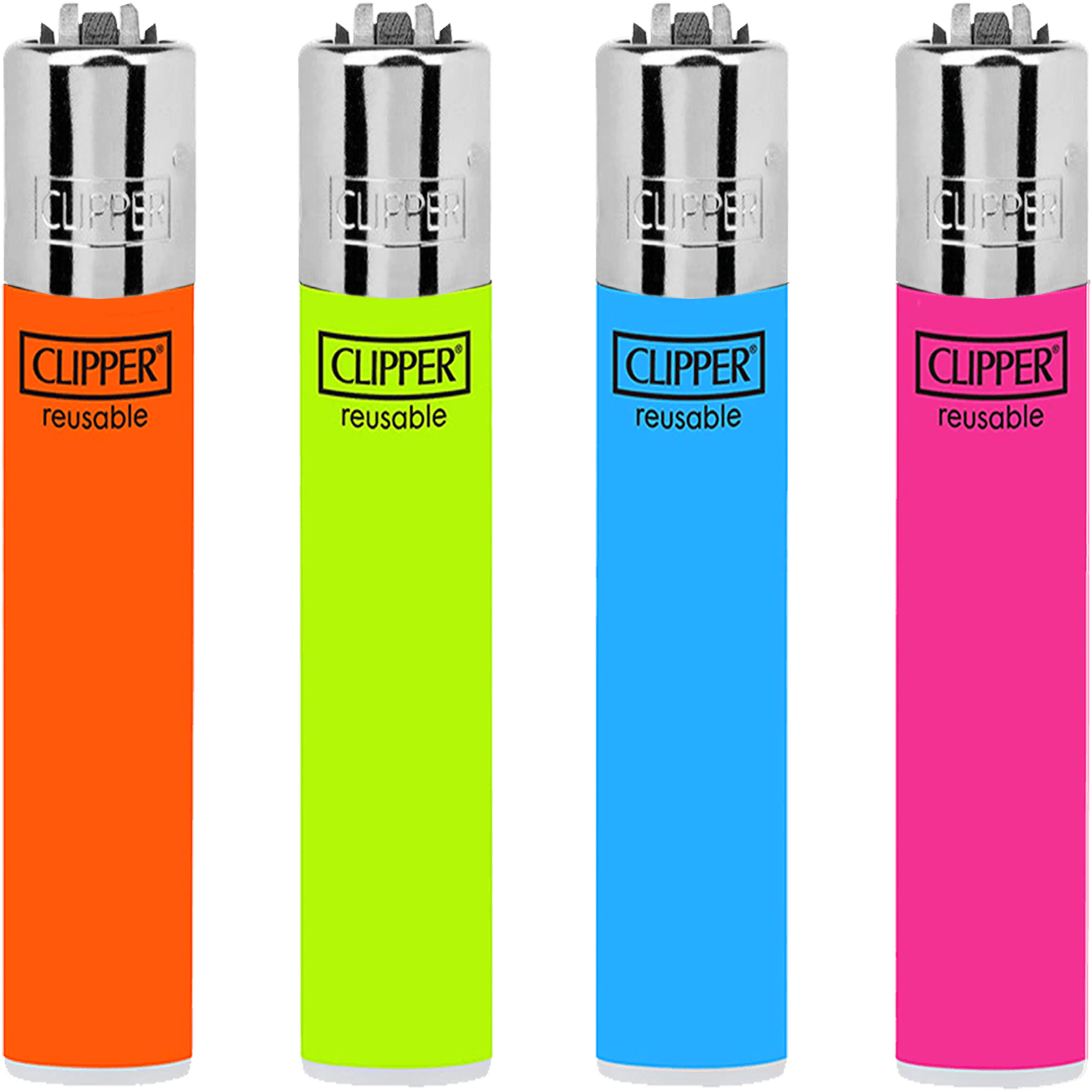 Encendedor Recargable Clipper CP21R fluo paquete 24 piezas colores fluorescentes