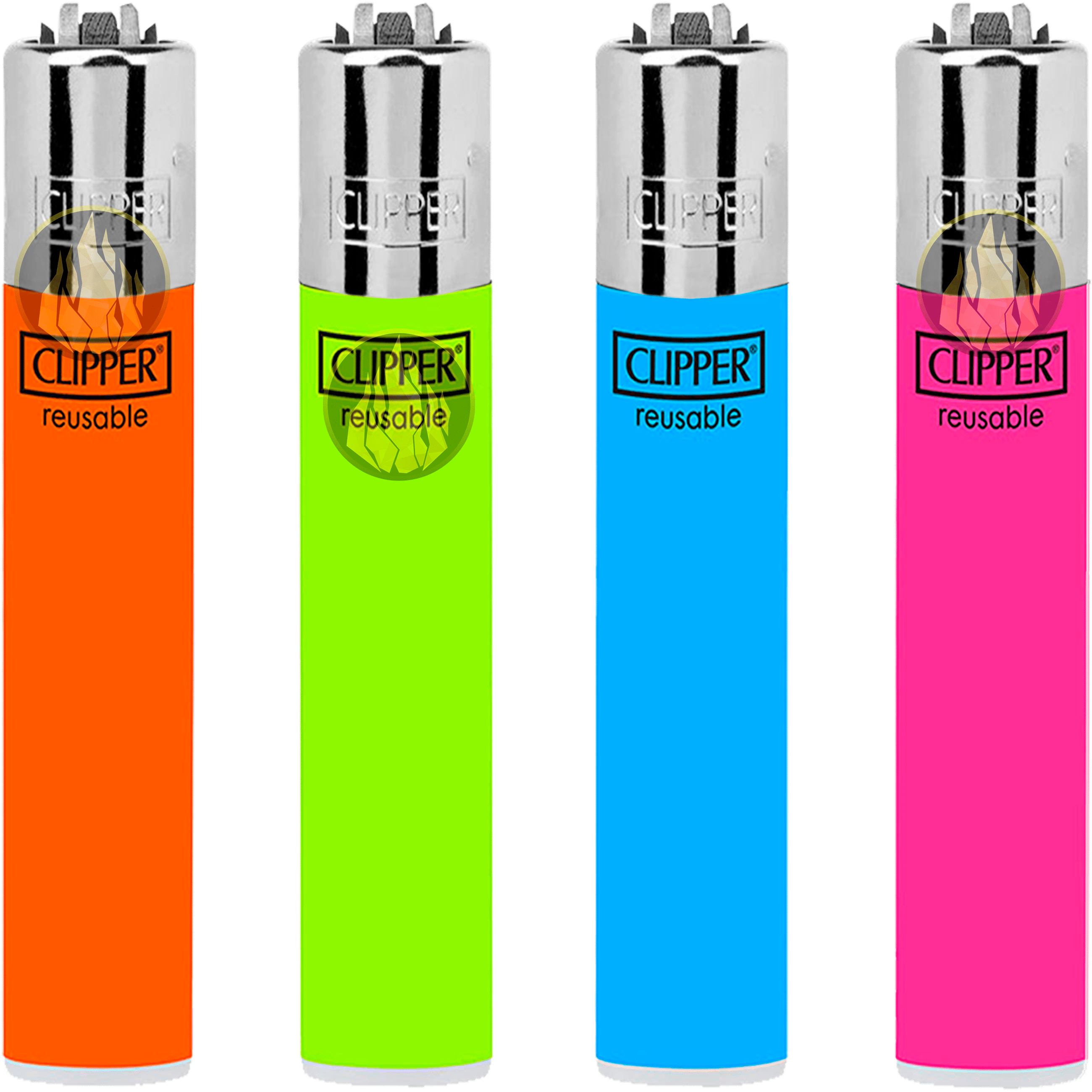 Encendedor Recargable Clipper CP22R fluo paquete 24 piezas colores fluorescentes