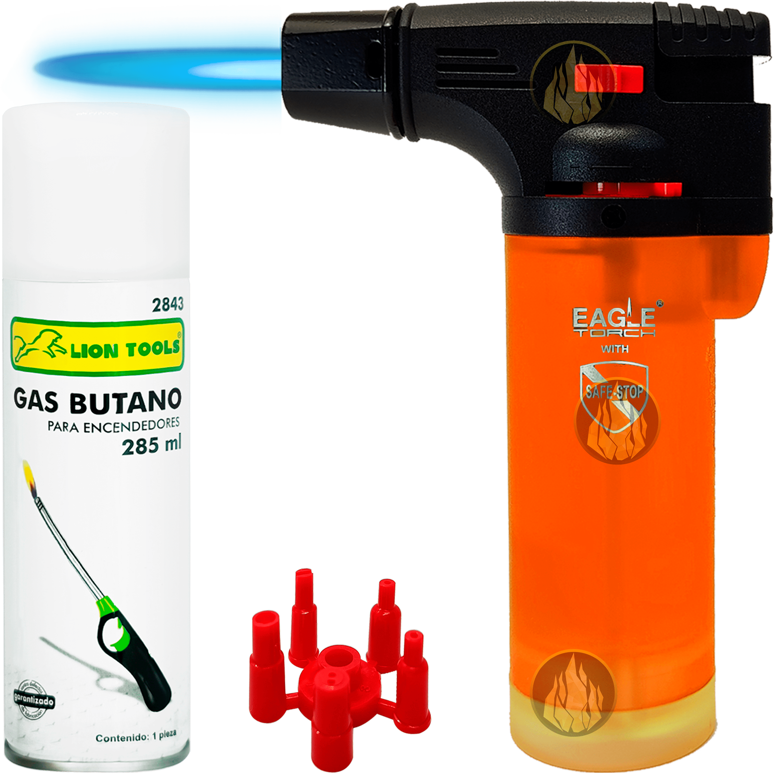 Encendedor Soplete Recargable Gas Butano Eagle Torch 1 flama con regulador