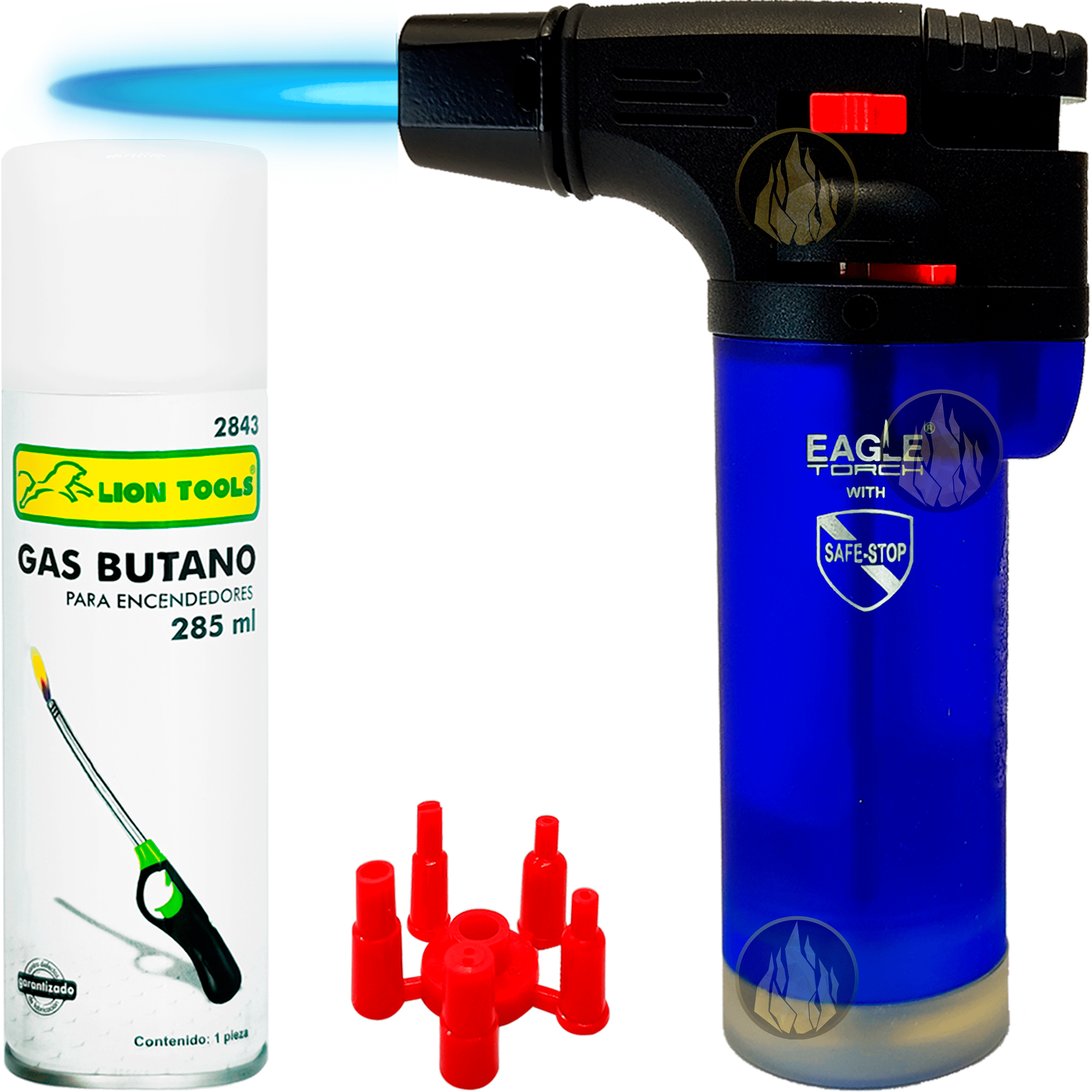 Encendedor Soplete Recargable Gas Butano Eagle Torch 1 flama con regulador
