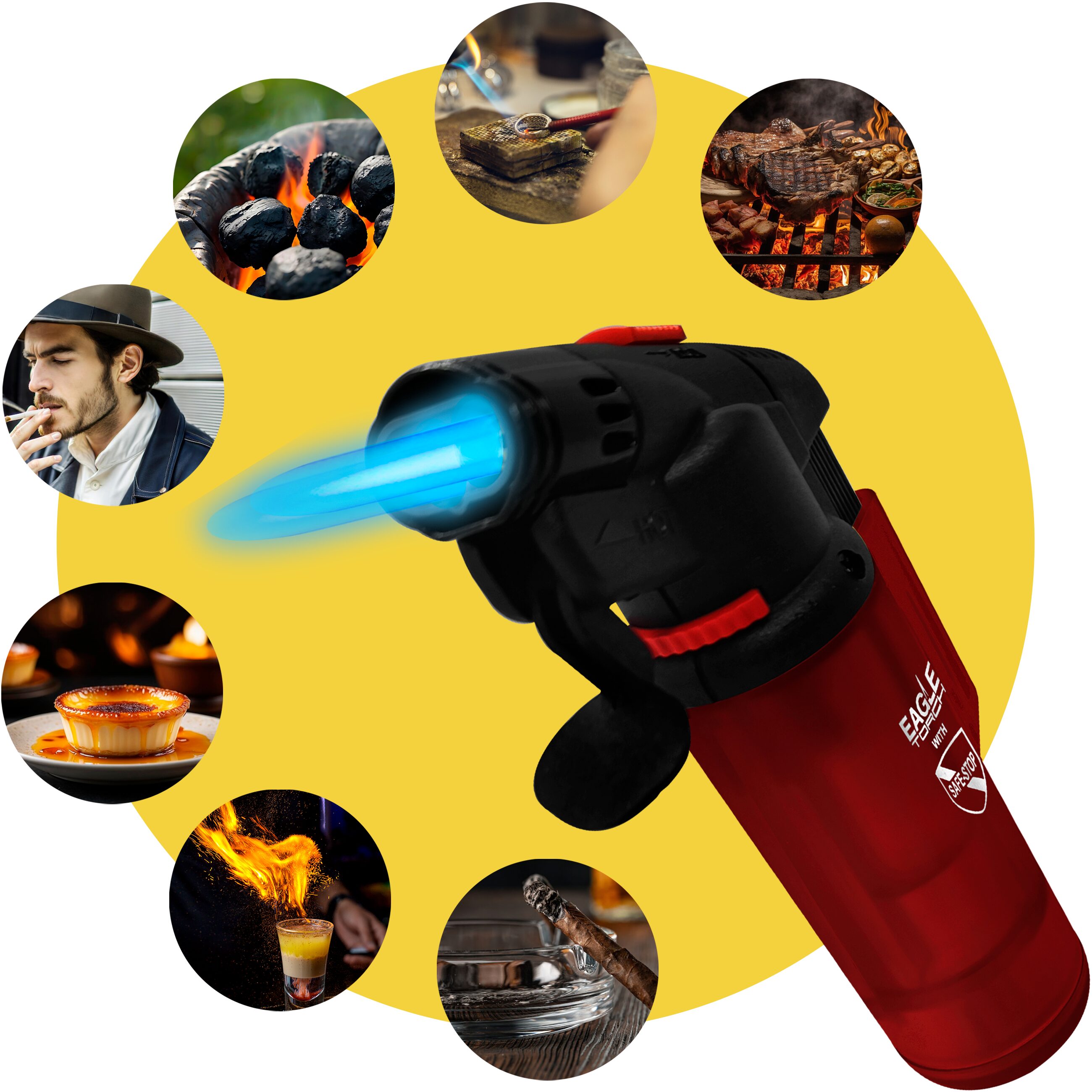 Encendedor Soplete Recargable Gas Butano Flameador 2 Flamas - Imagen 7