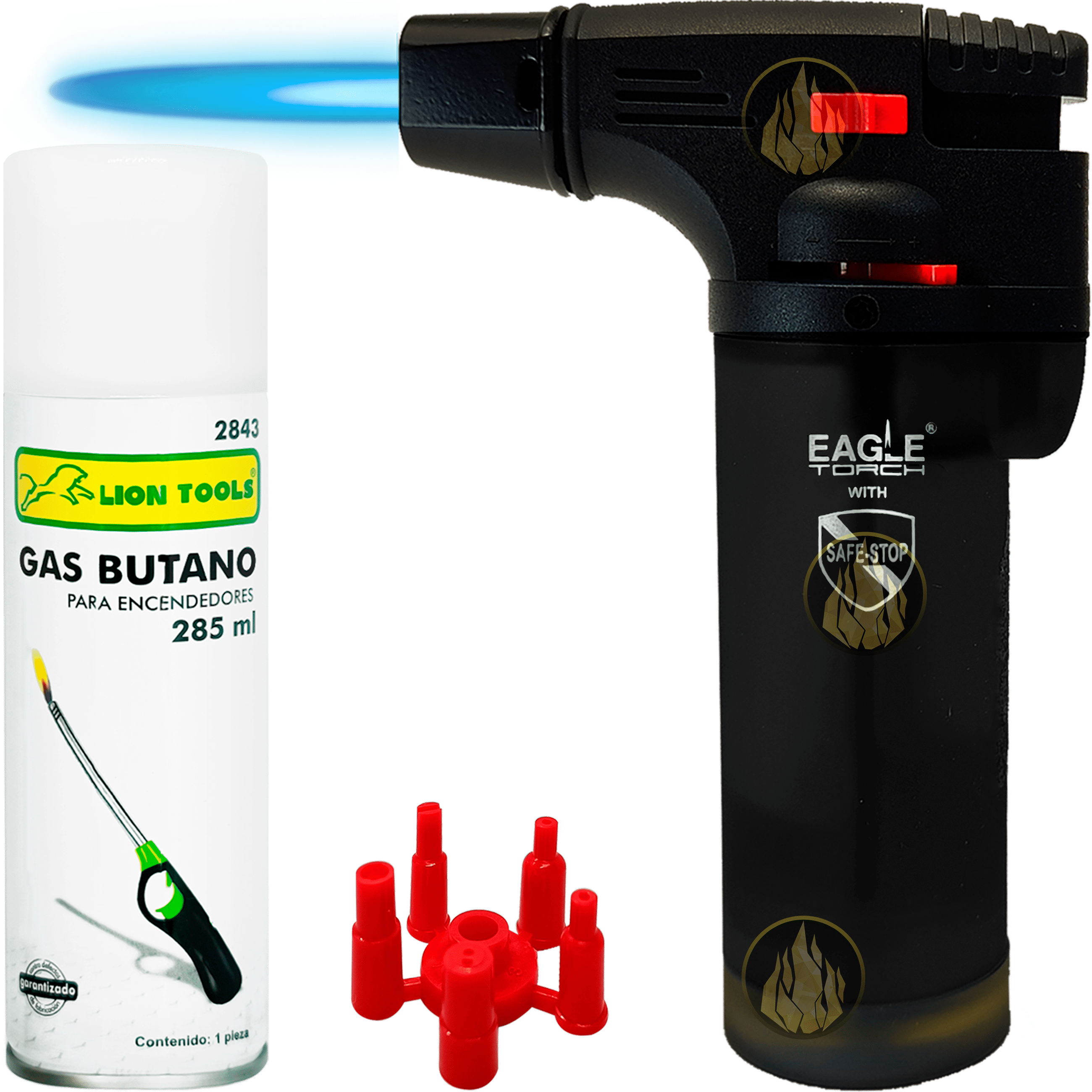 Encendedor Soplete Recargable Gas Butano Eagle Torch 1 flama con regulador