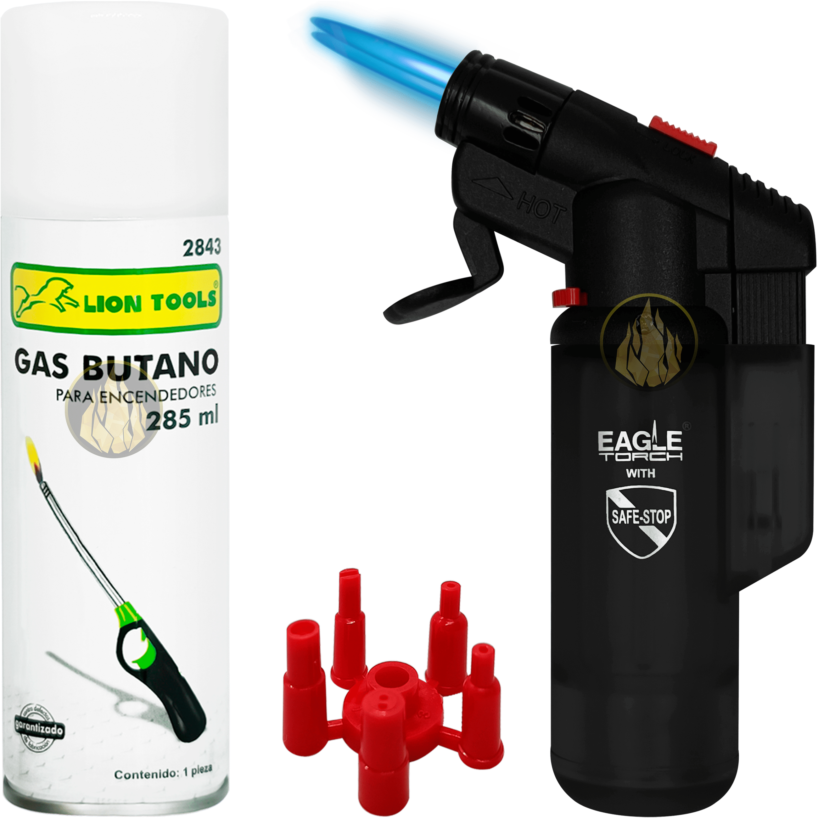Encendedor Soplete Recargable Gas Butano Eagle Torch 1 flama con regulador EETOM2