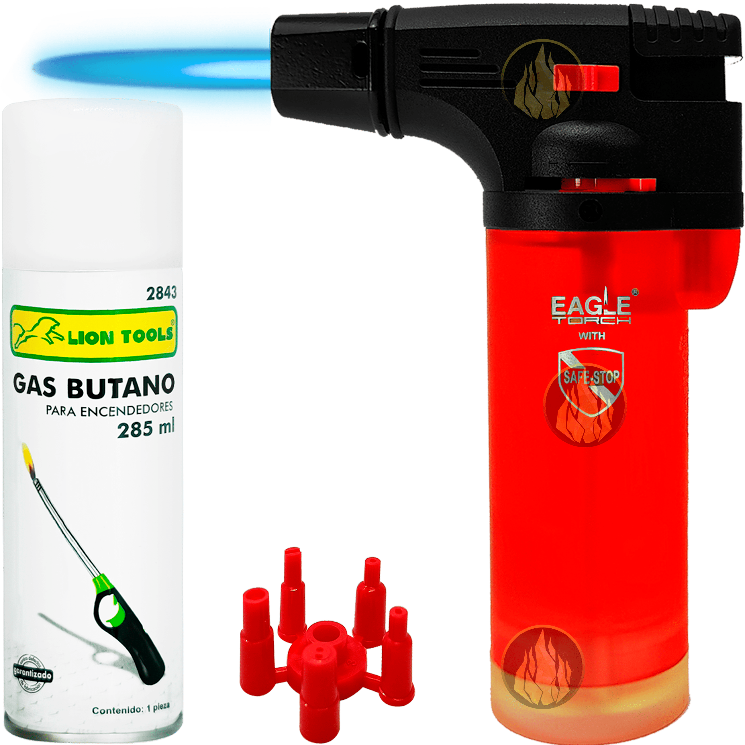 Encendedor Soplete Recargable Gas Butano Eagle Torch 1 flama con regulador