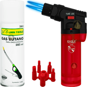 Encendedor Soplete Recargable Gas Butano Eagle Torch 2 flamas con regulador EETO2