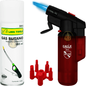 Encendedor Soplete Recargable Gas Butano Eagle Torch 1 flama con regulador EETOM2