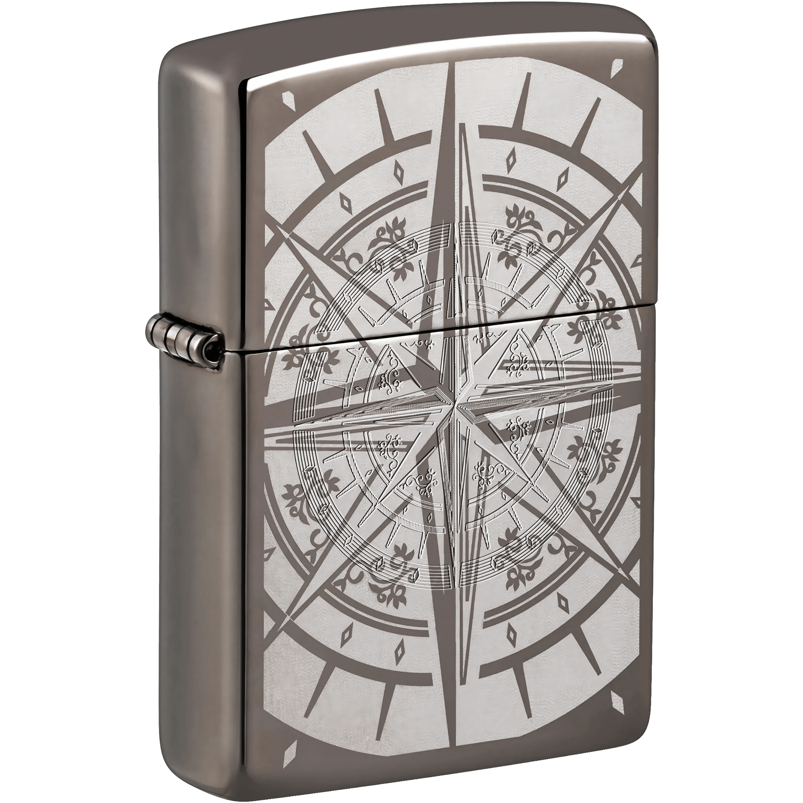 Encendedor Zippo Black Ice Brujula Zippo modelo MZ29232 acabado negro brillante