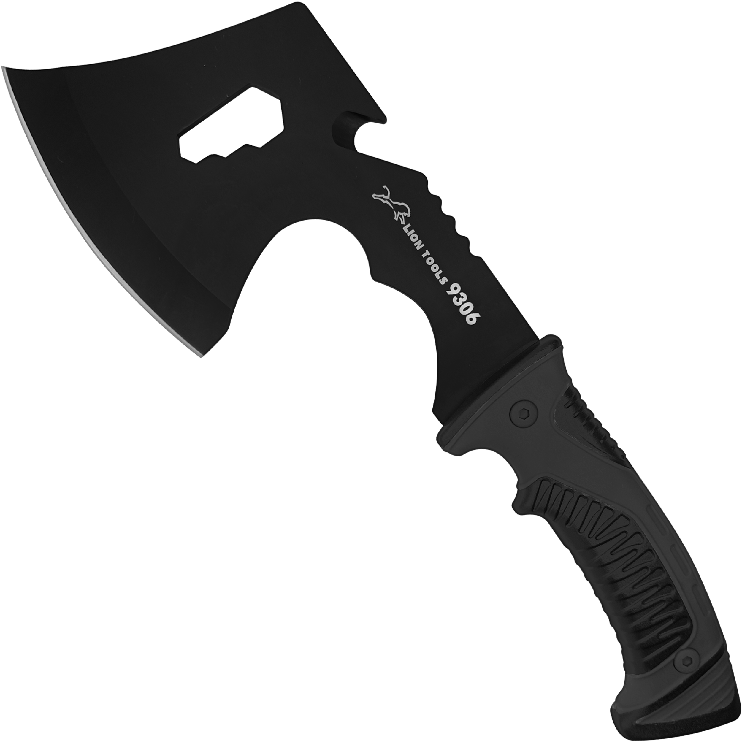 Hacha Tactica De Supervivencia Lion Tools acero inoxidable 420 con funda nylon exhibicion