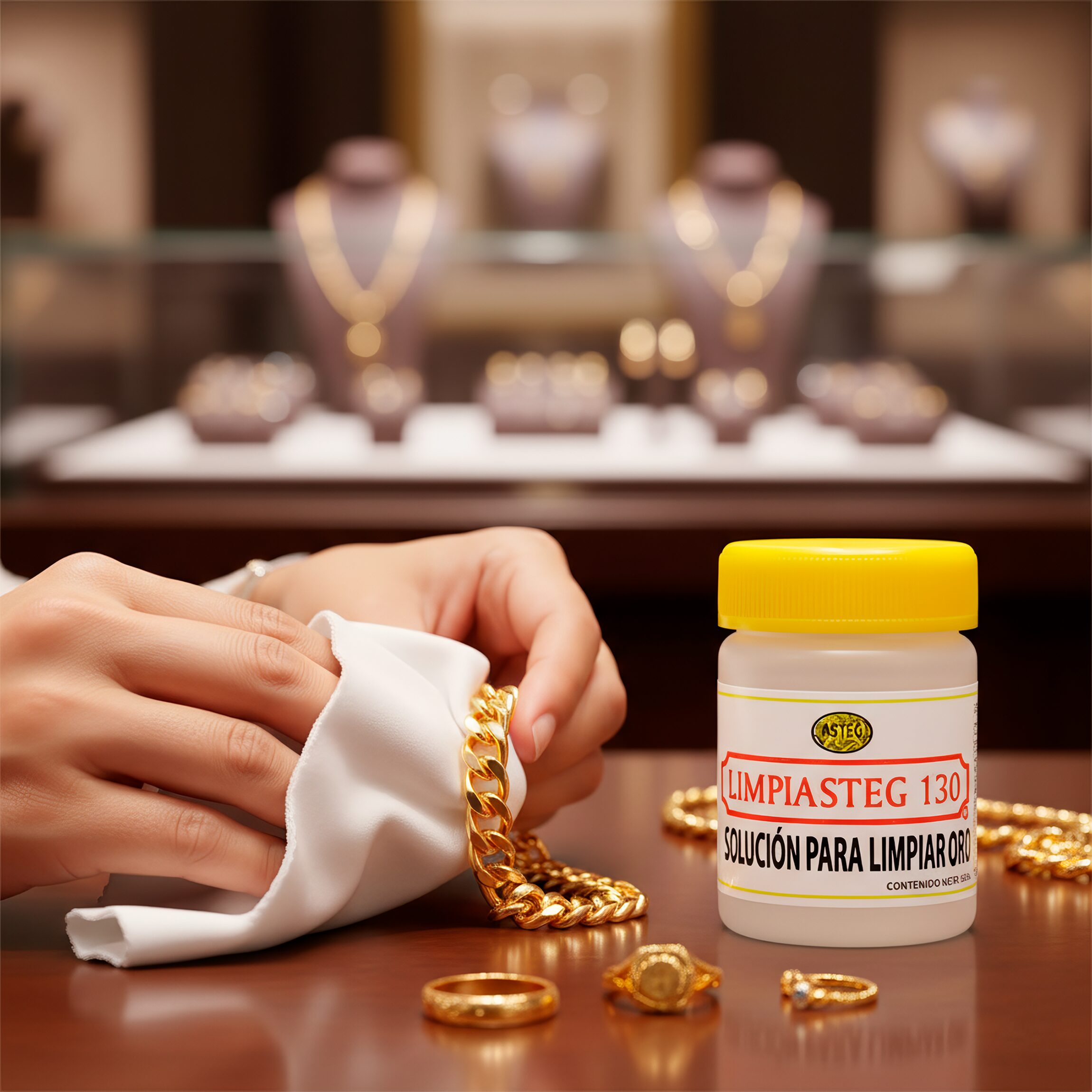Limpiador de Oro Limpiasteg 130 marca Limpiasteg solución líquida de 50 ml para joyería de oro