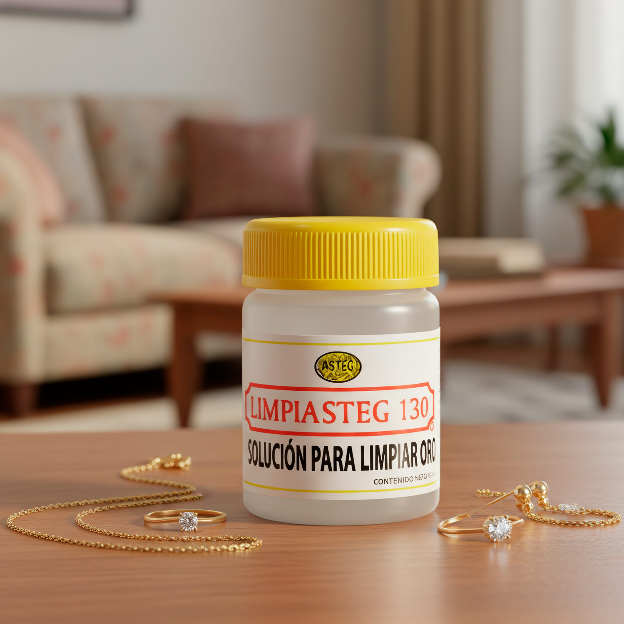 Limpiador de Oro Limpiasteg 130 marca Limpiasteg solución líquida de 50 ml para joyería de oro