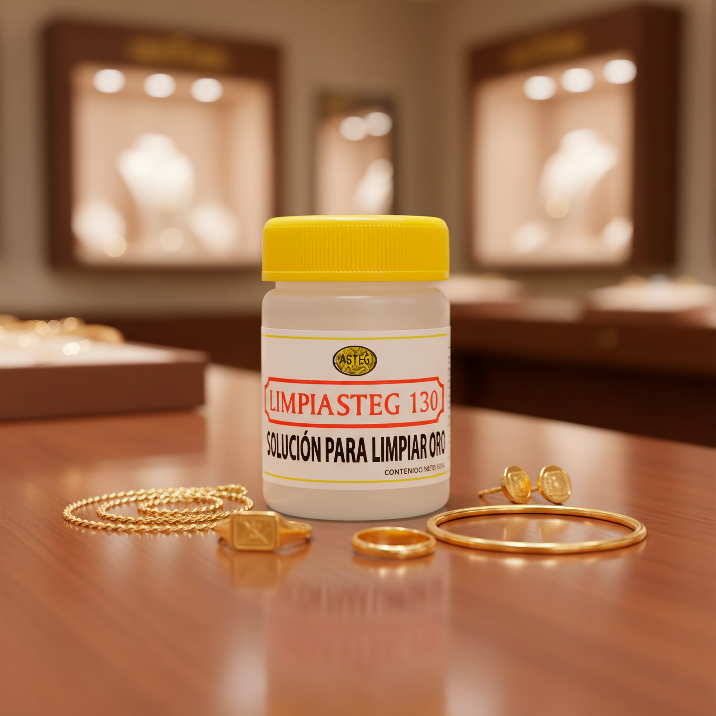 Limpiador de Oro Limpiasteg 130 marca Limpiasteg solución líquida de 50 ml para joyería de oro