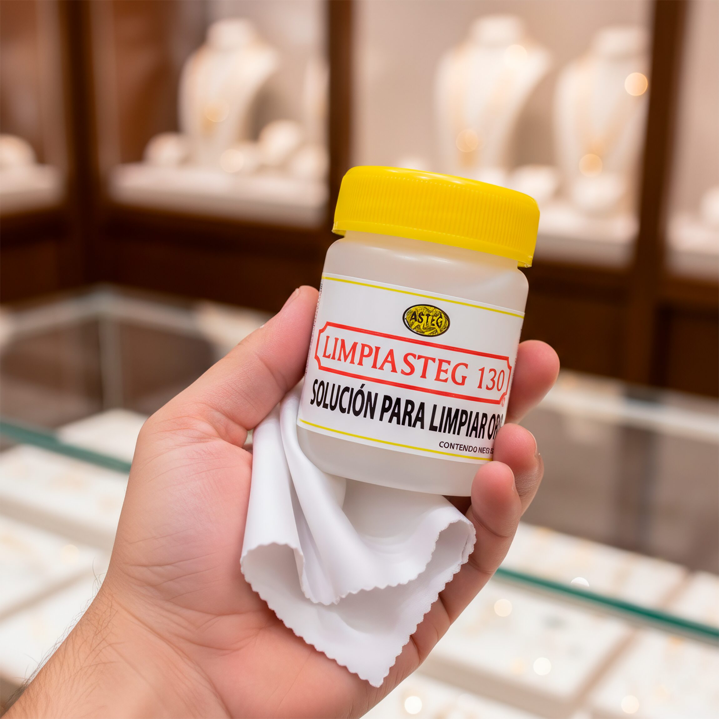 Limpiador de Oro Limpiasteg 130 marca Limpiasteg solución líquida de 50 ml para joyería de oro