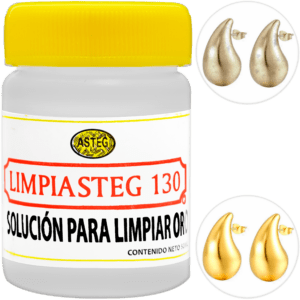 Limpiador de Oro Limpiasteg 130 marca Limpiasteg solución líquida de 50 ml para joyería de oro