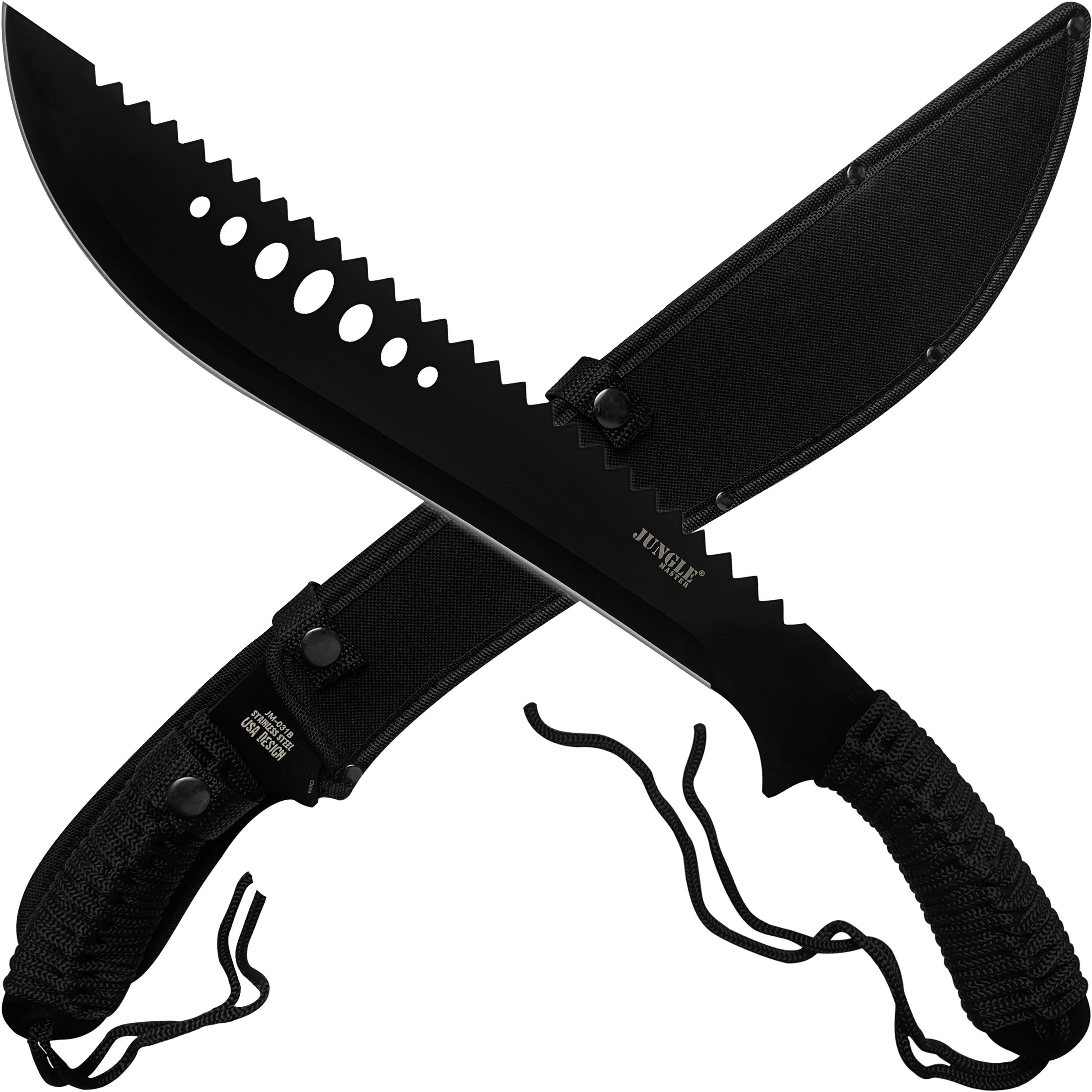 Machete Dentado Uso Rudo Jungle Master acero inoxidable 21 pulgadas con funda portada