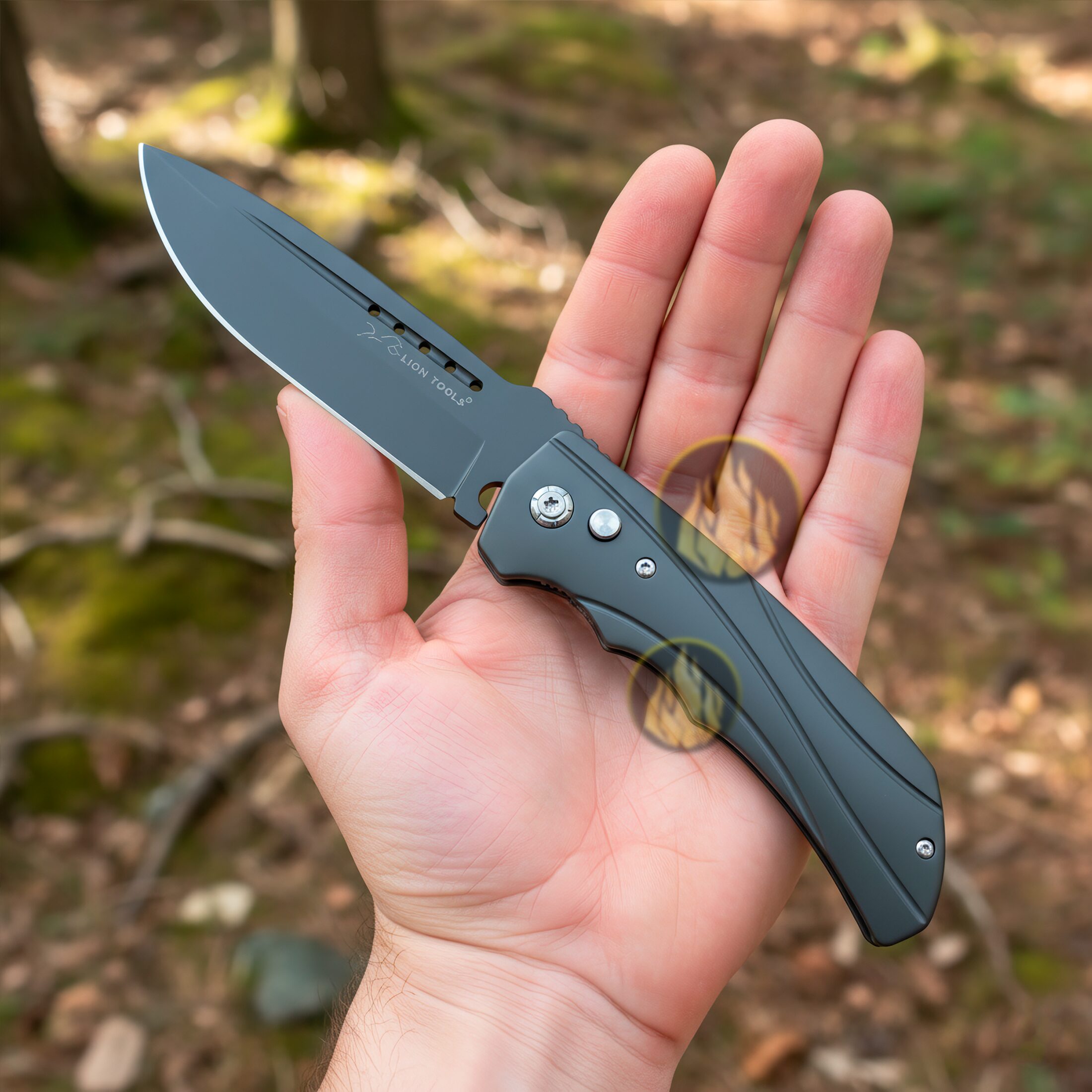 Navaja Automática Tactica Lion Tools modelo 7080 hoja afilada 9.5 cm navaja en mano