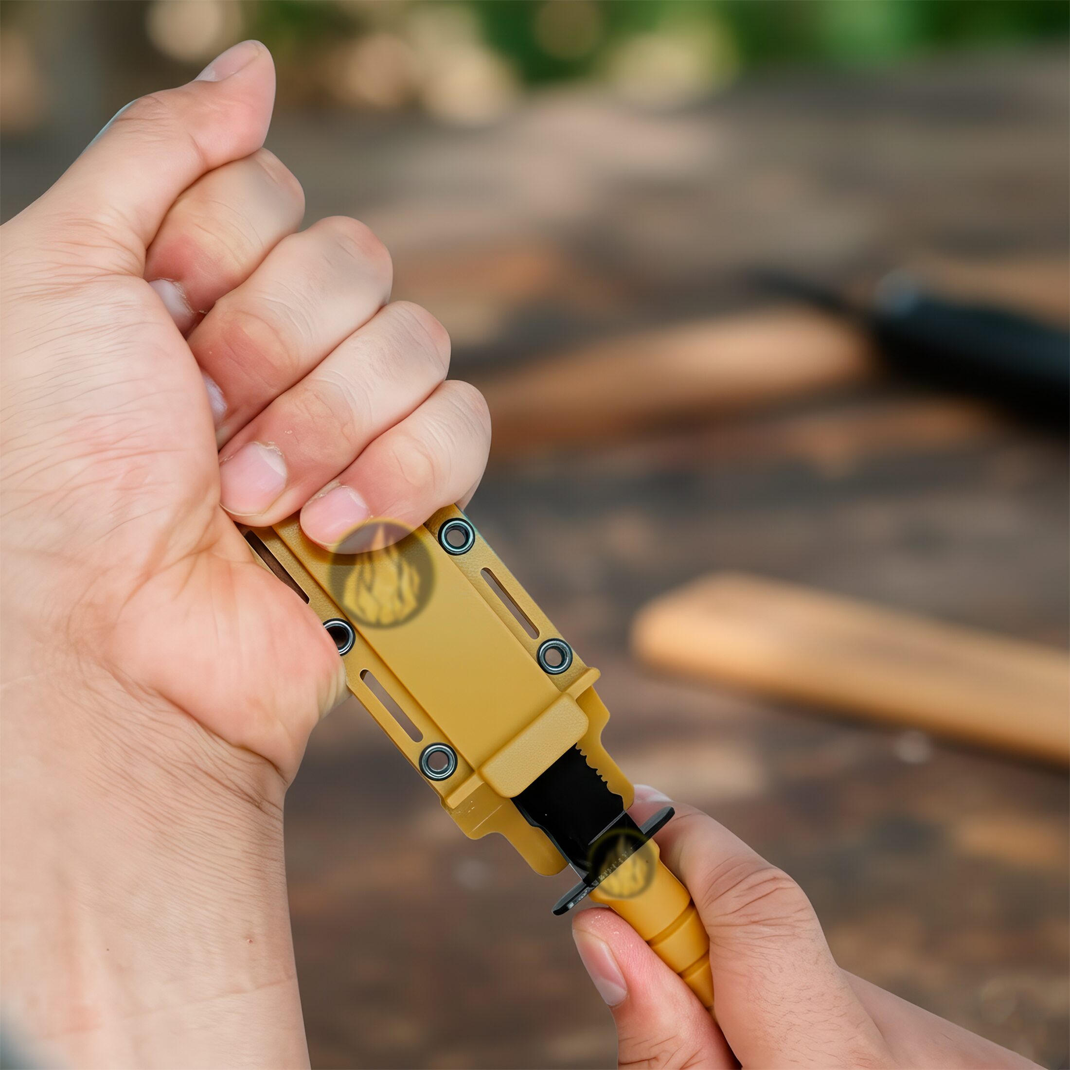 Navaja Cuchillo Mini Daga Oculta en una mano Lion Tools de acero inoxidable 420 con funda tipo collar militar 9422