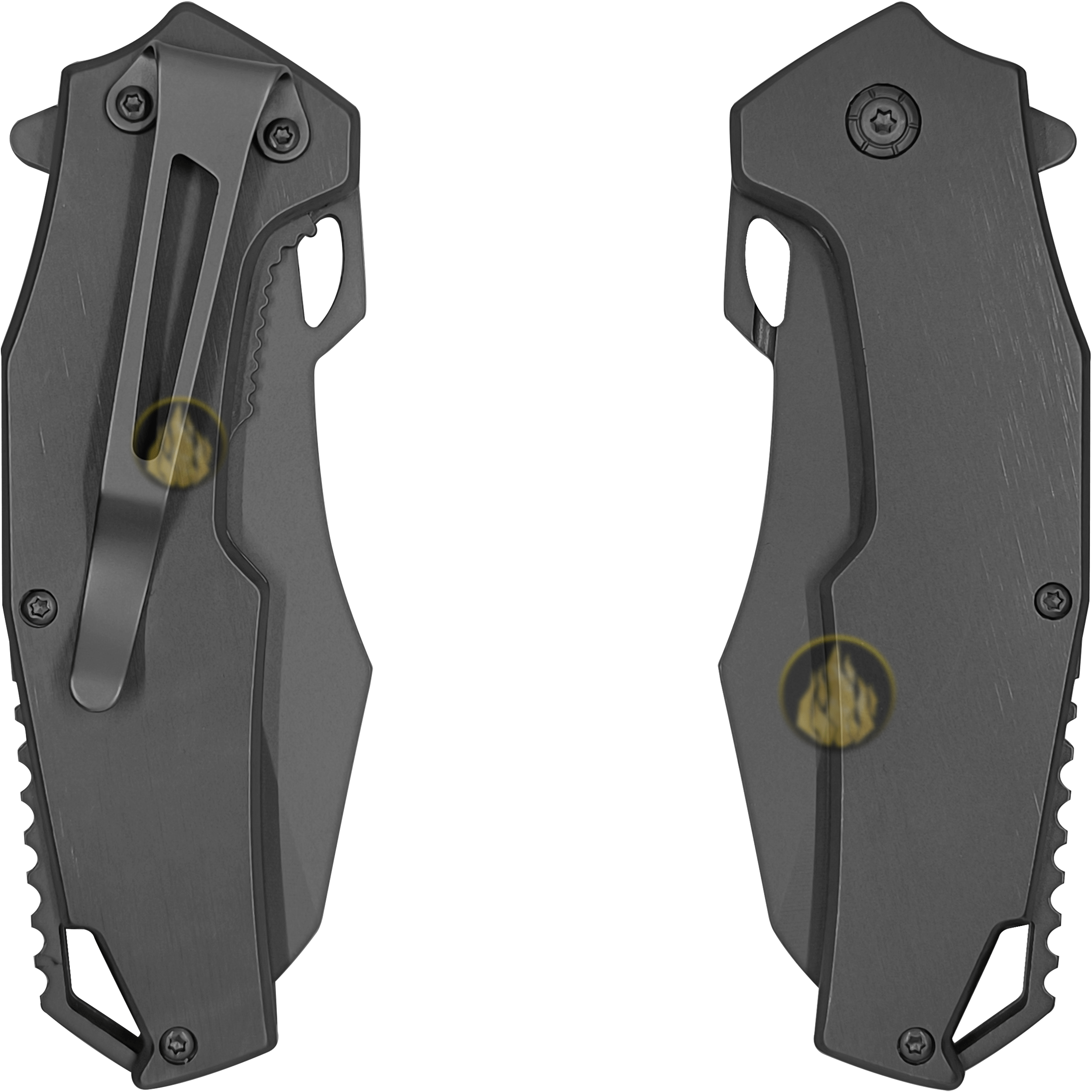 Navaja De Titanio Automatica cerrada y exhibida Razor Tactical acero titanio cromado uso rudo