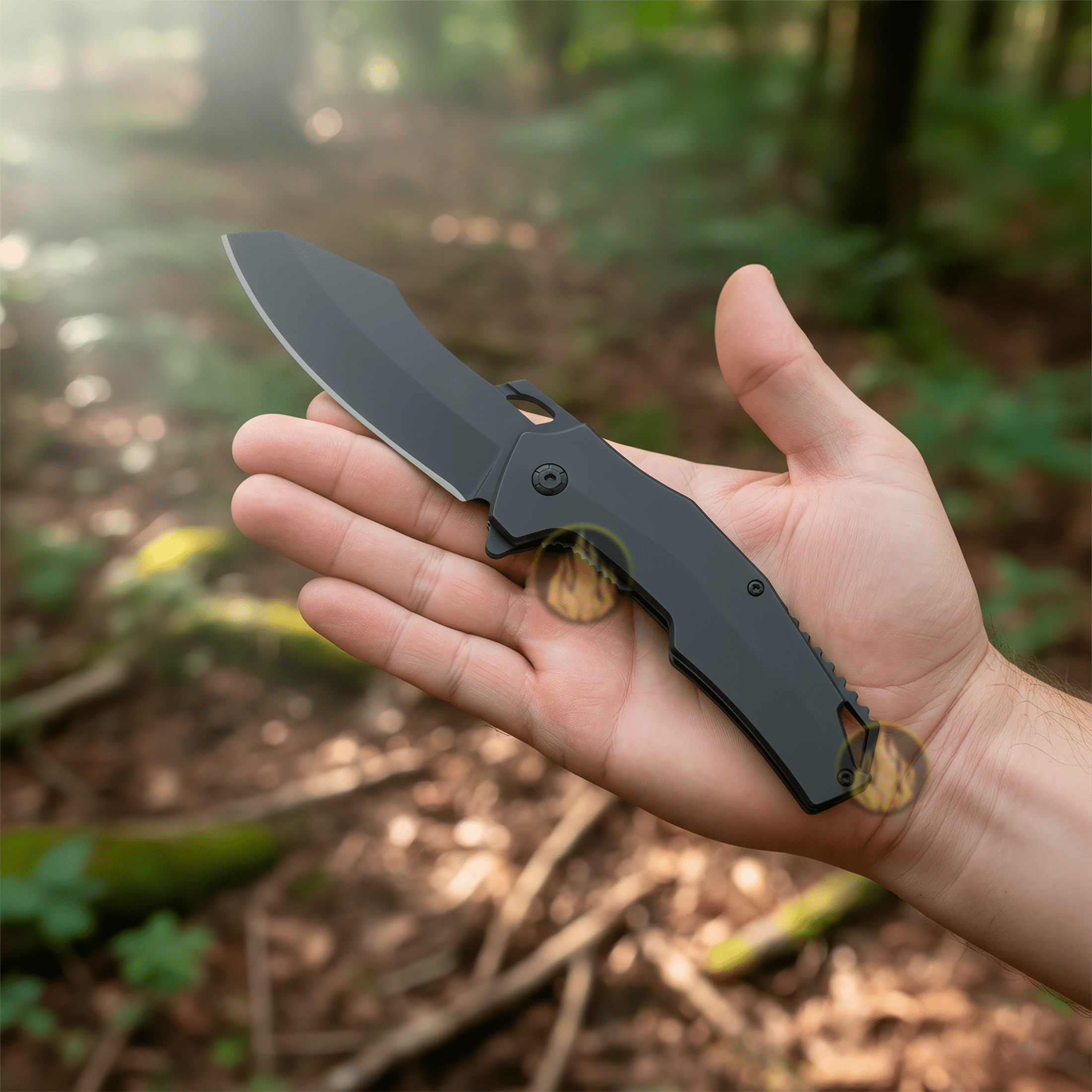 Navaja De Titanio Automatica en una mano Razor Tactical acero titanio cromado uso rudo