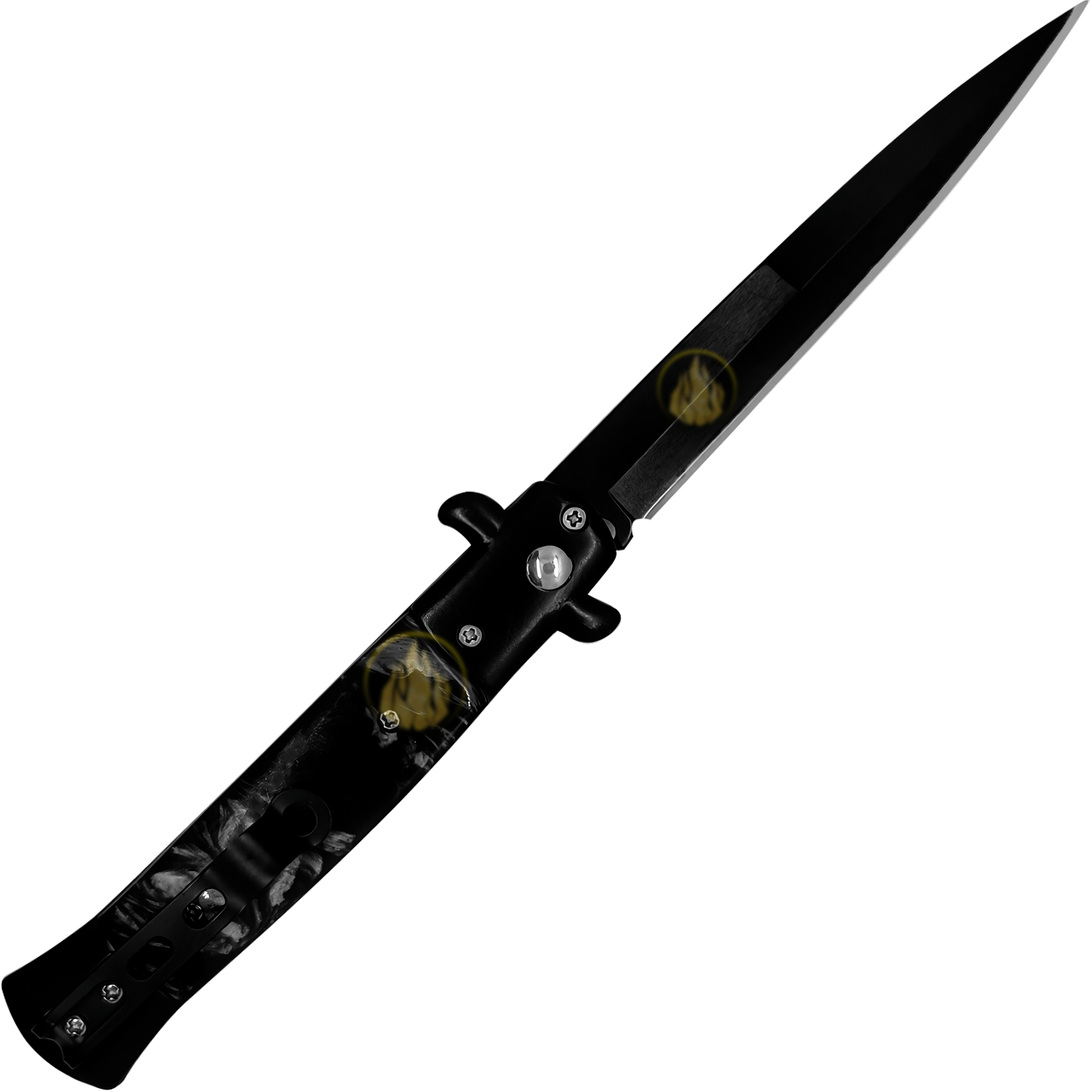 Navaja Stiletto Clásica Automática Lion Tools con apertura de botón y hoja de acero inoxidable 440 7084