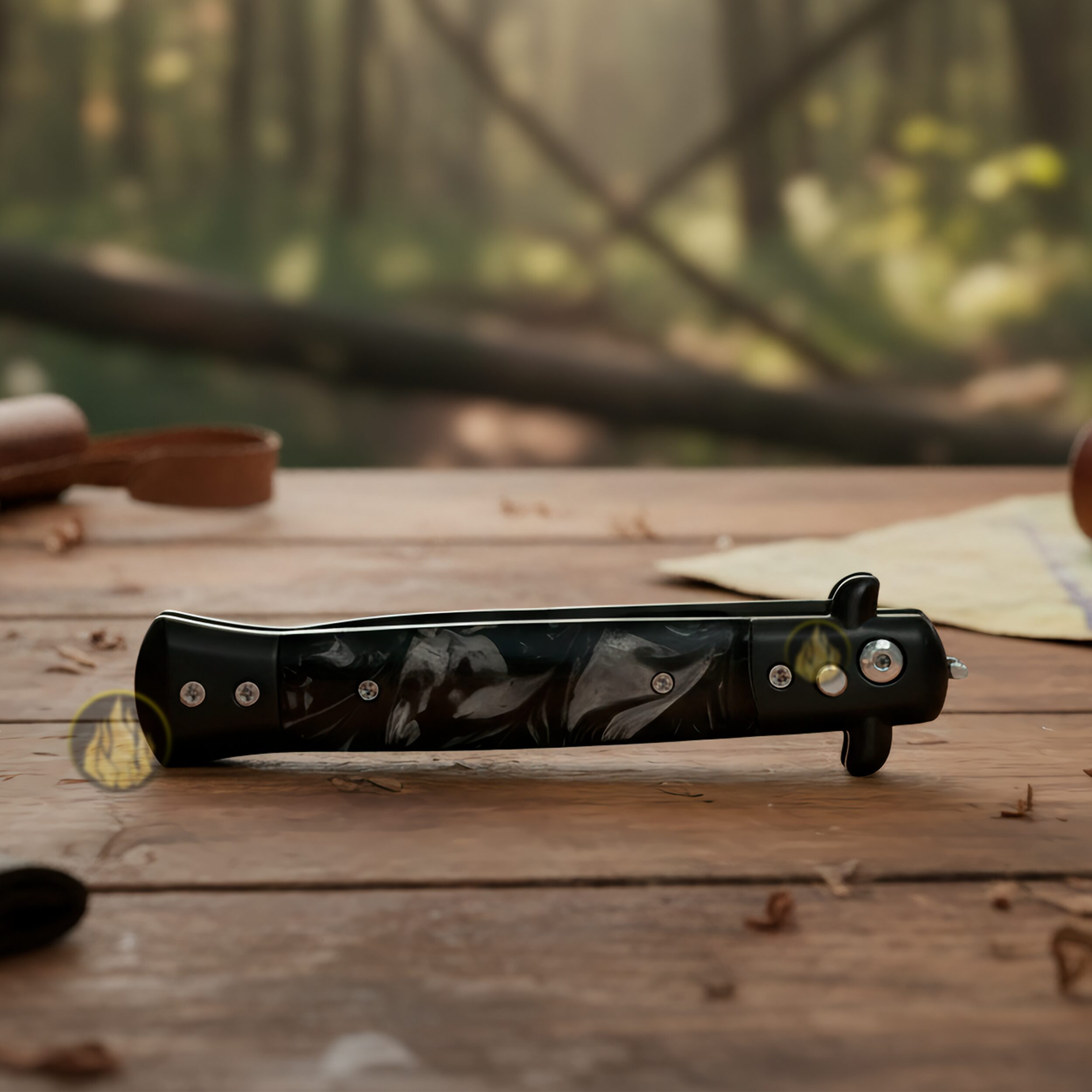 Navaja Stiletto Clásica Automática Lion Tools con apertura de botón y hoja de acero inoxidable 440 7084