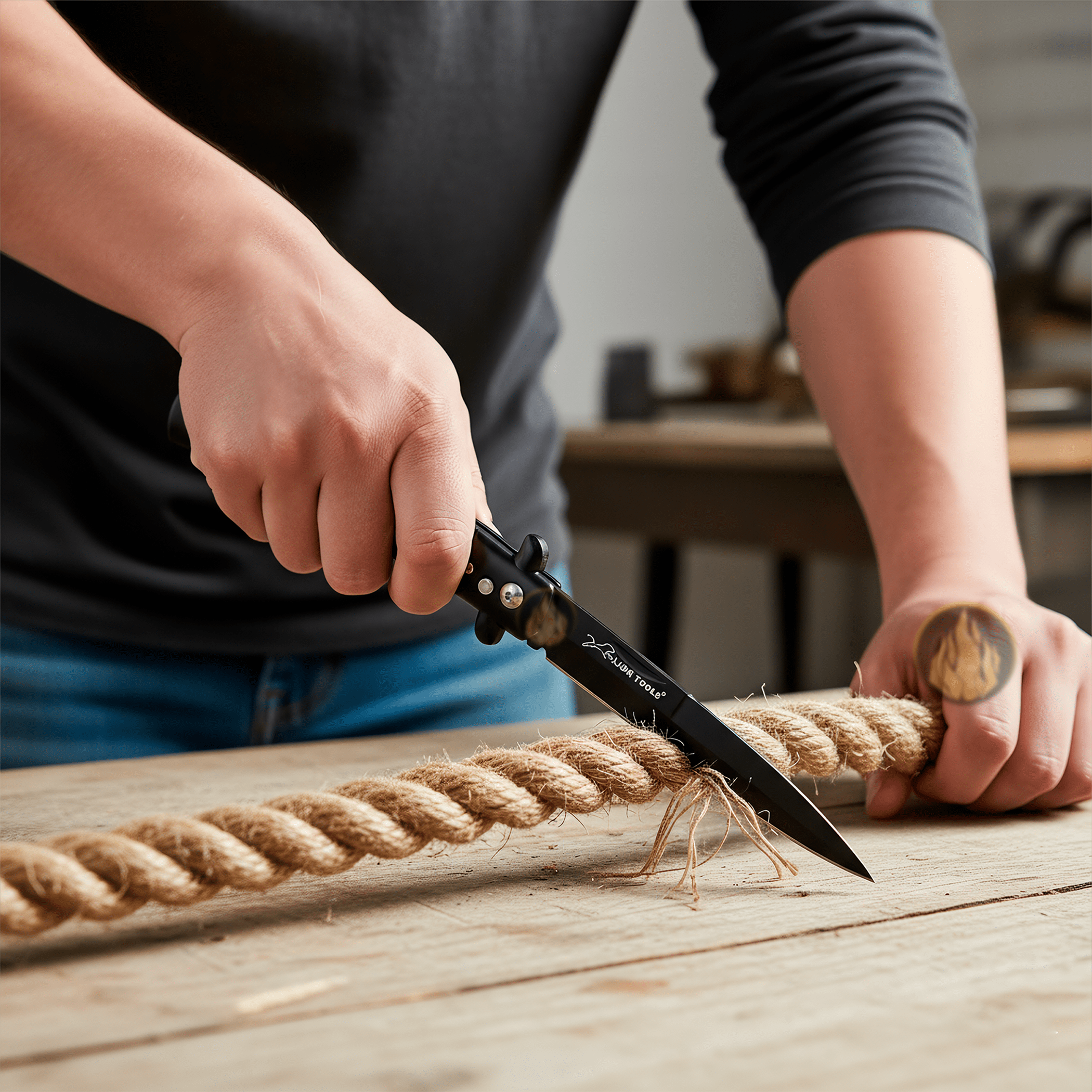 Navaja Stiletto Clásica Automática Lion Tools con apertura de botón y hoja de acero inoxidable 440 7084