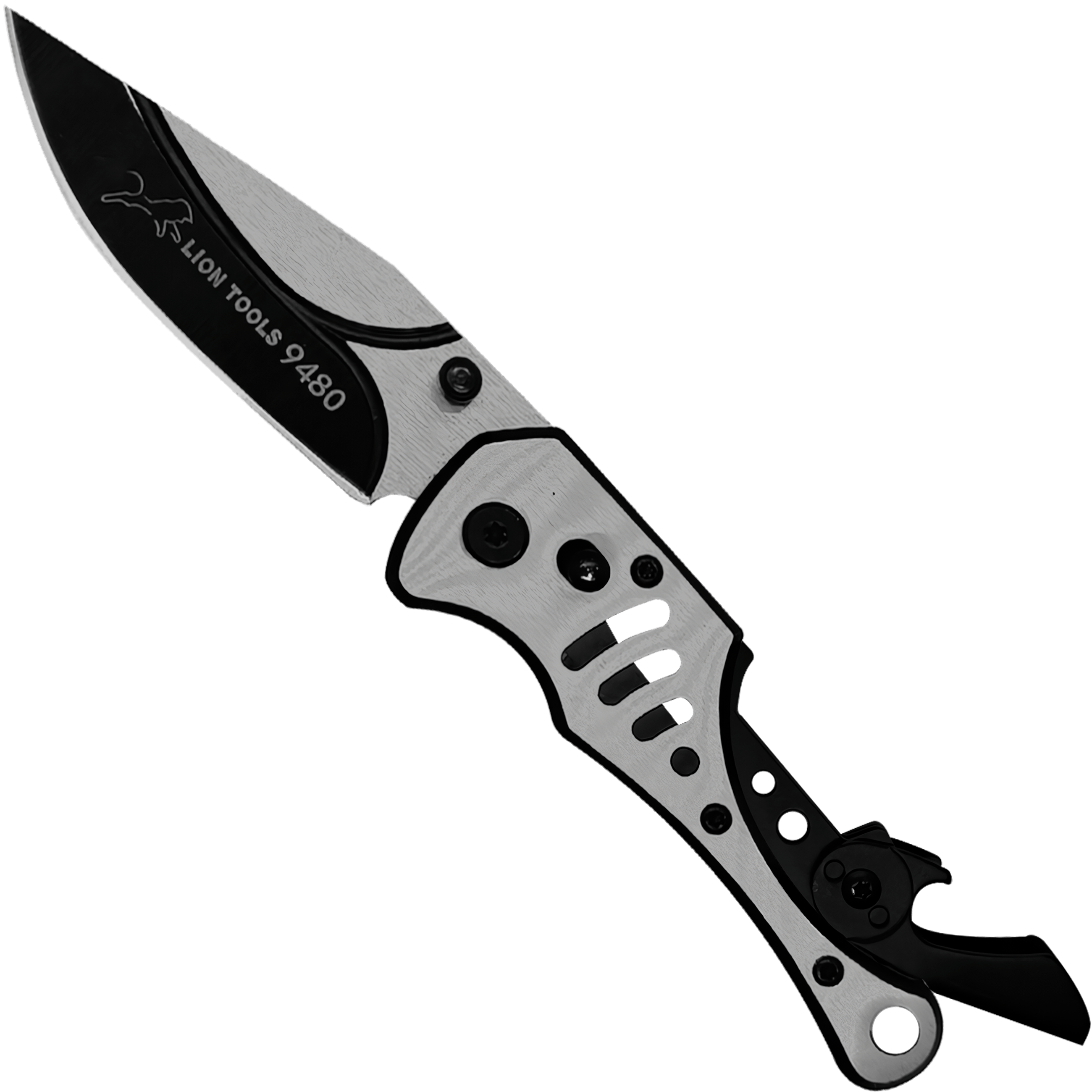Navaja Tactica Militar De Caza Lion Tools acero inoxidable 420 con clip destapador EXHIBIDA