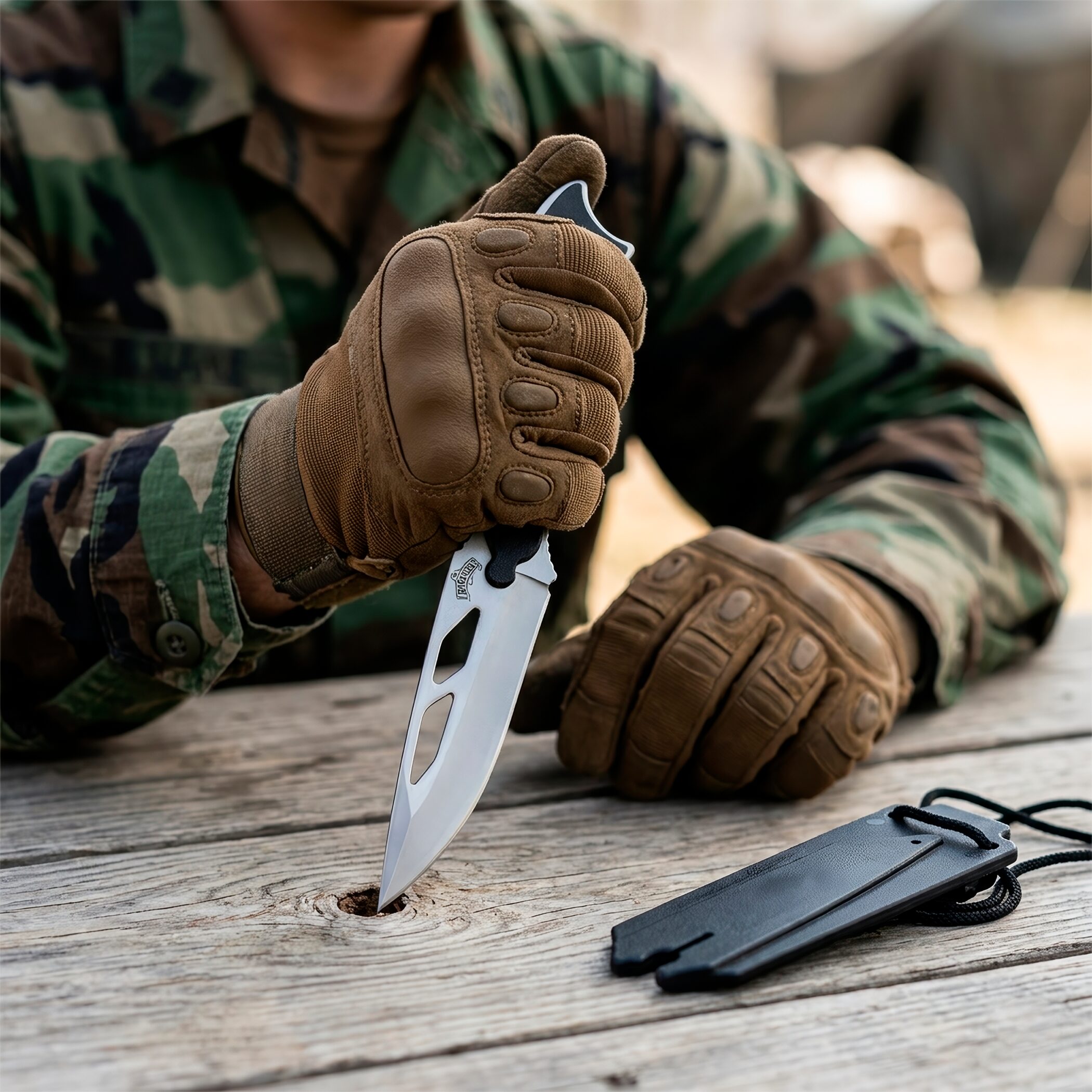 Cuchillo Navaja Oculta Defensa Master USA modelo MU-1123SD con hoja afilada de acero inoxidable y diseño compacto táctico