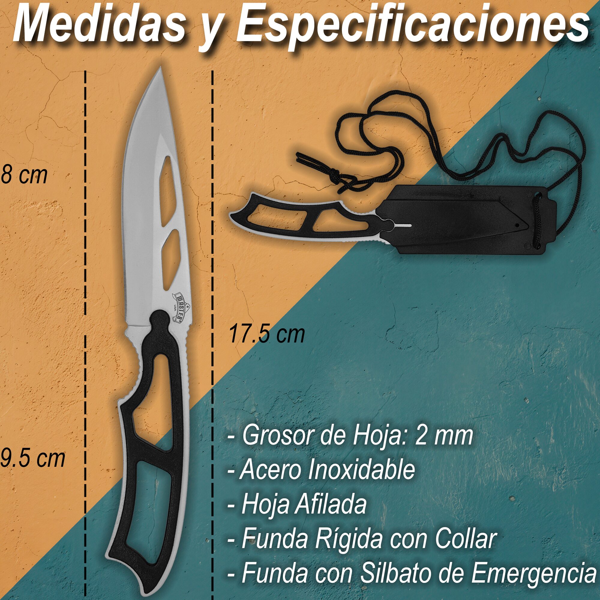 Cuchillo Navaja Oculta Defensa Master USA modelo MU-1123SD con hoja afilada de acero inoxidable y diseño compacto táctico