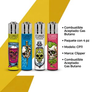 Encendedor Clipper Recargable Butano CP11 plástico encendido de piedra