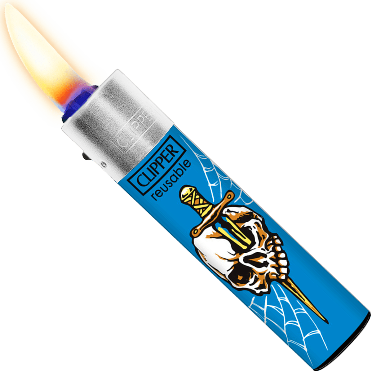 Encendedor Recargable Clipper Colorful Skulls diseño calaveras colores paquete 24 piezas marca Clipper modelo CP11