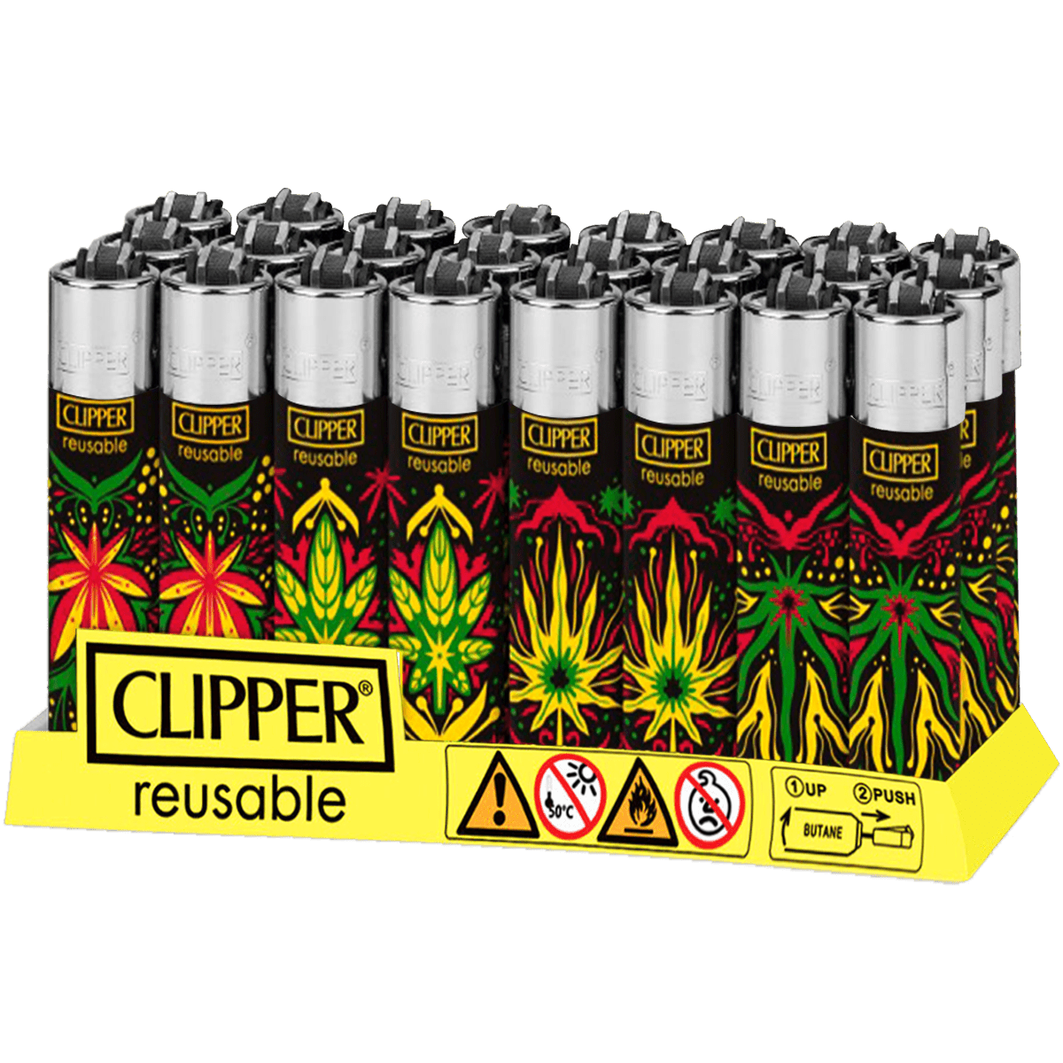 Encendedor Recargable Clipper Hungry UFO diseño original colores surtidos paquete 24 piezas marca Clipper modelo CP11