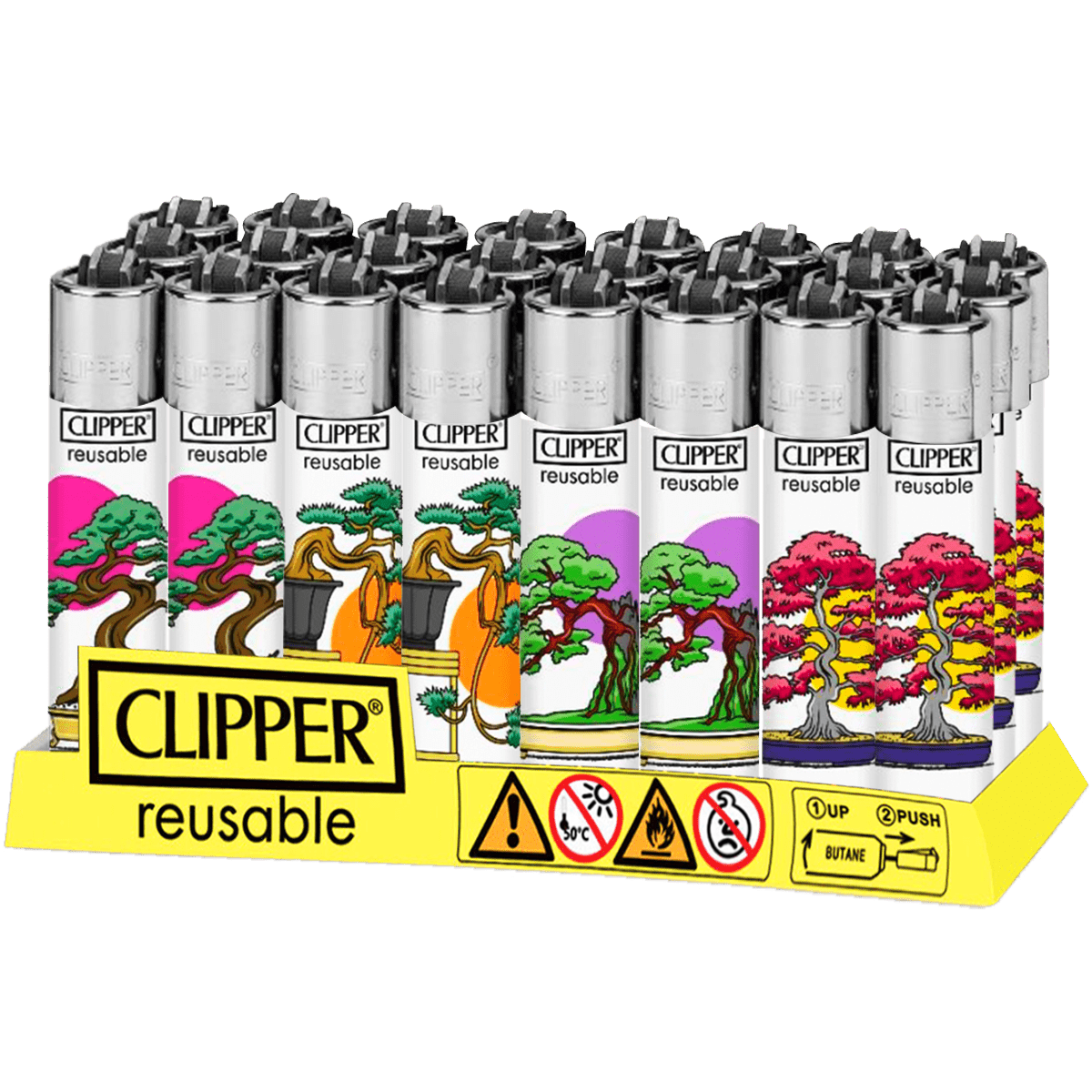Encendedor Recargable Clipper Hungry UFO diseño original colores surtidos paquete 24 piezas marca Clipper modelo CP11