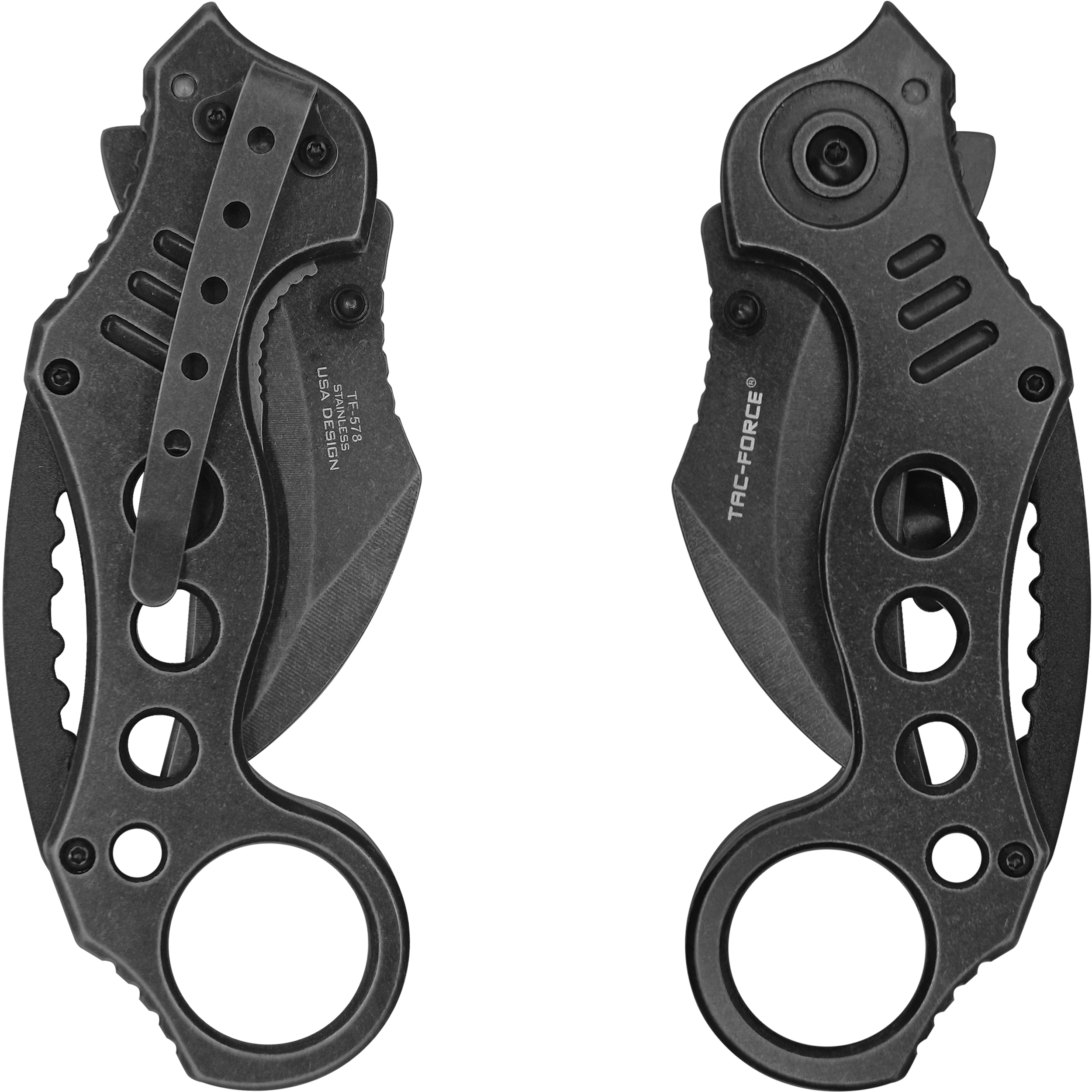 Navaja Automática Kerambit Táctica Tac Force modelo TF-578SW con hoja curva de acero inoxidable y diseño táctico militar