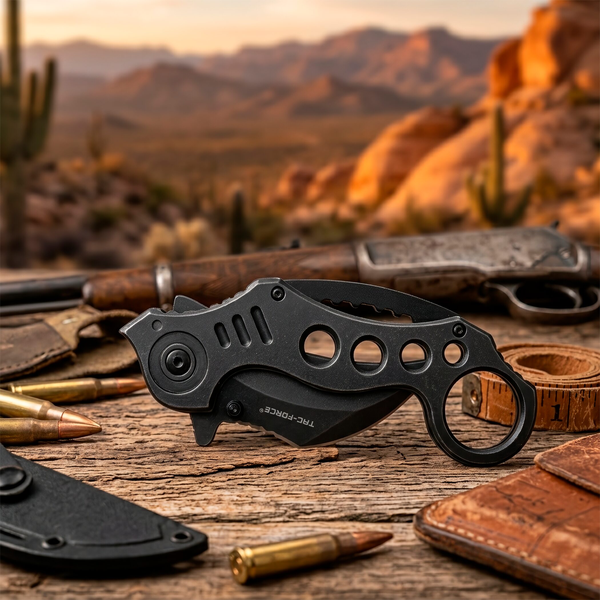 Navaja Automática Kerambit Táctica Tac Force modelo TF-578SW con hoja curva de acero inoxidable y diseño táctico militar