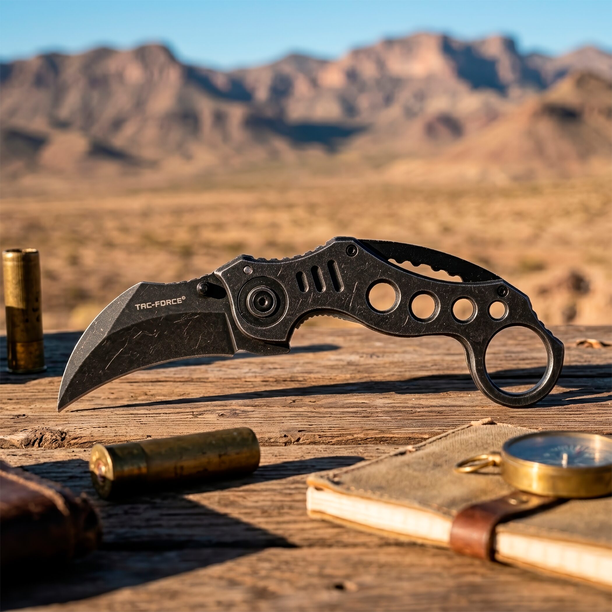 Navaja Automática Kerambit Táctica Tac Force modelo TF-578SW con hoja curva de acero inoxidable y diseño táctico militar