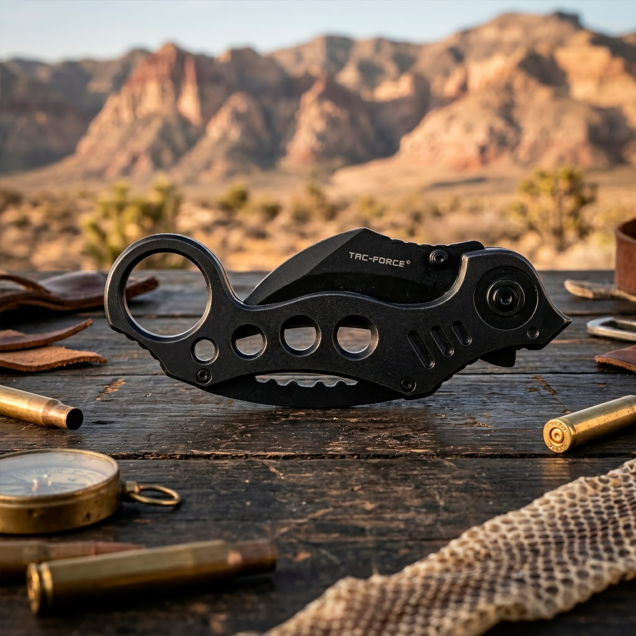 Navaja Automática Kerambit Táctica Tac Force modelo TF-578SW con hoja curva de acero inoxidable y diseño táctico militar