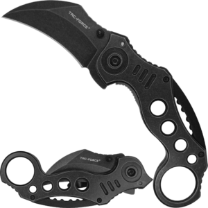 Navaja Automática Kerambit Táctica Tac Force modelo TF-578SW con hoja curva de acero inoxidable y diseño táctico militar