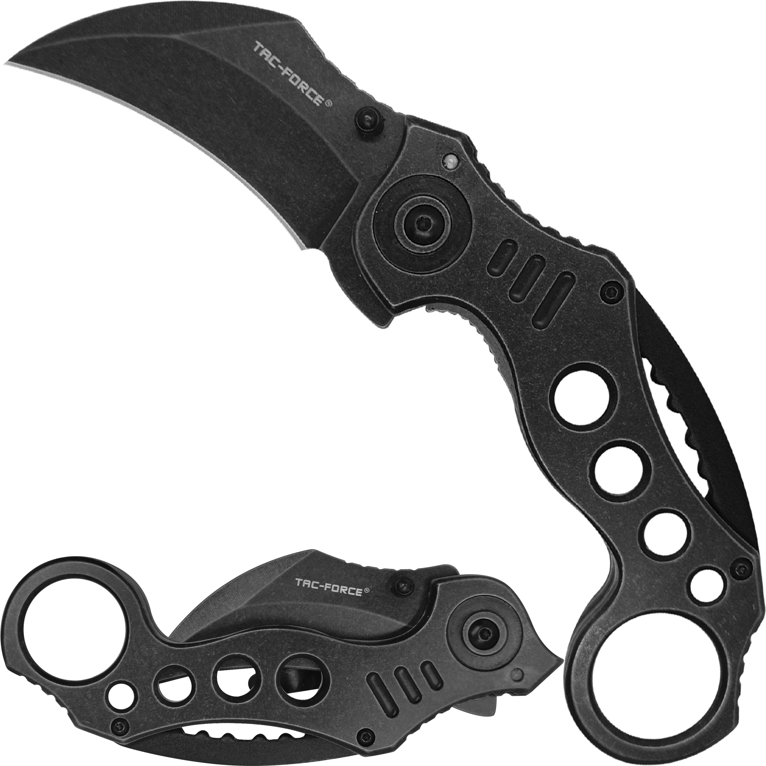 Navaja Automática Kerambit Táctica Tac Force modelo TF-578SW con hoja curva de acero inoxidable y diseño táctico militar