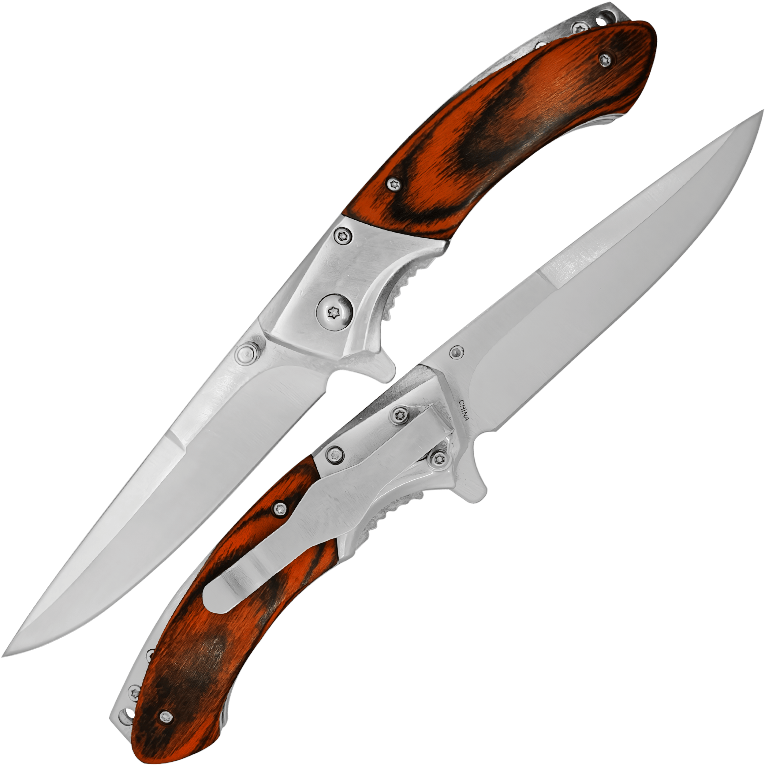 Navaja Cachas De Madera Automatica Razor Tactical acero inoxidable 440 para caza y supervivencia RT 7087WD