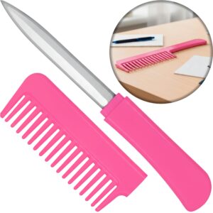 Peine Defensa Personal marca Blades USA con mango de acero inoxidable y peine funcional en la parte trasera, modelo PK-107PK.