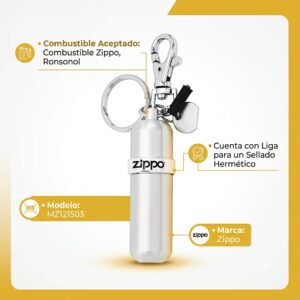 Surtidor De Combustible Zippo de aluminio con sellado hermético y llavero para transportar gasolina blanca. MZ121503