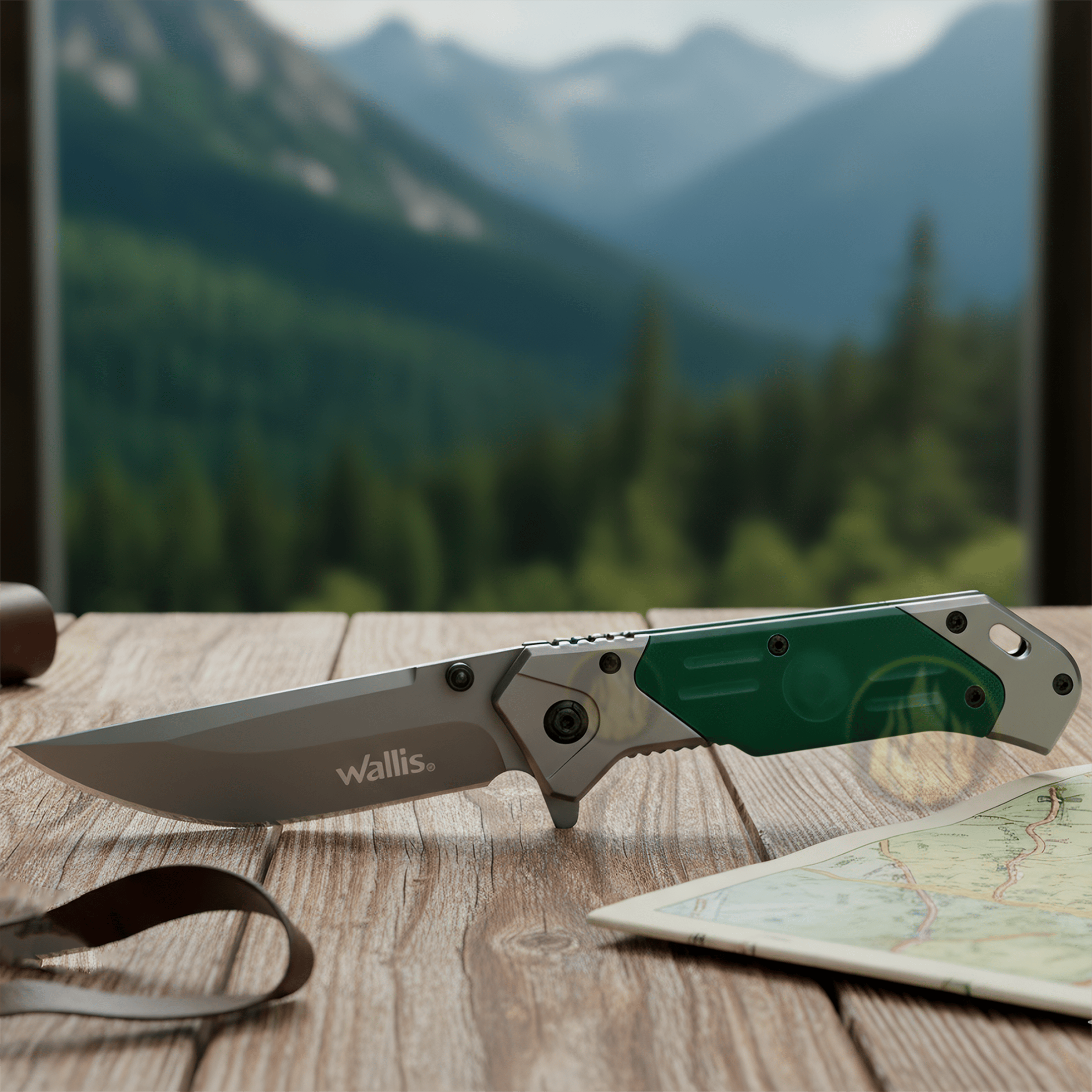 Navaja Automatica G10 Wallis con apertura rápida, acero inoxidable 3CR13 y clip. Ideal para uso rudo, EDC, camping y trabajo diario.