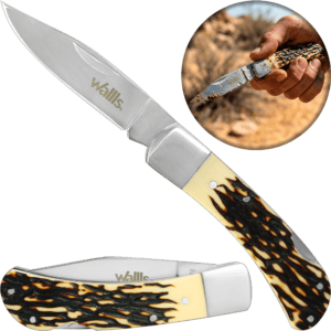 Navaja Cuerno De Venado Wallis modelo K901494 con hoja de acero inoxidable 3CR13 SS para caza y campismo. WA K901494